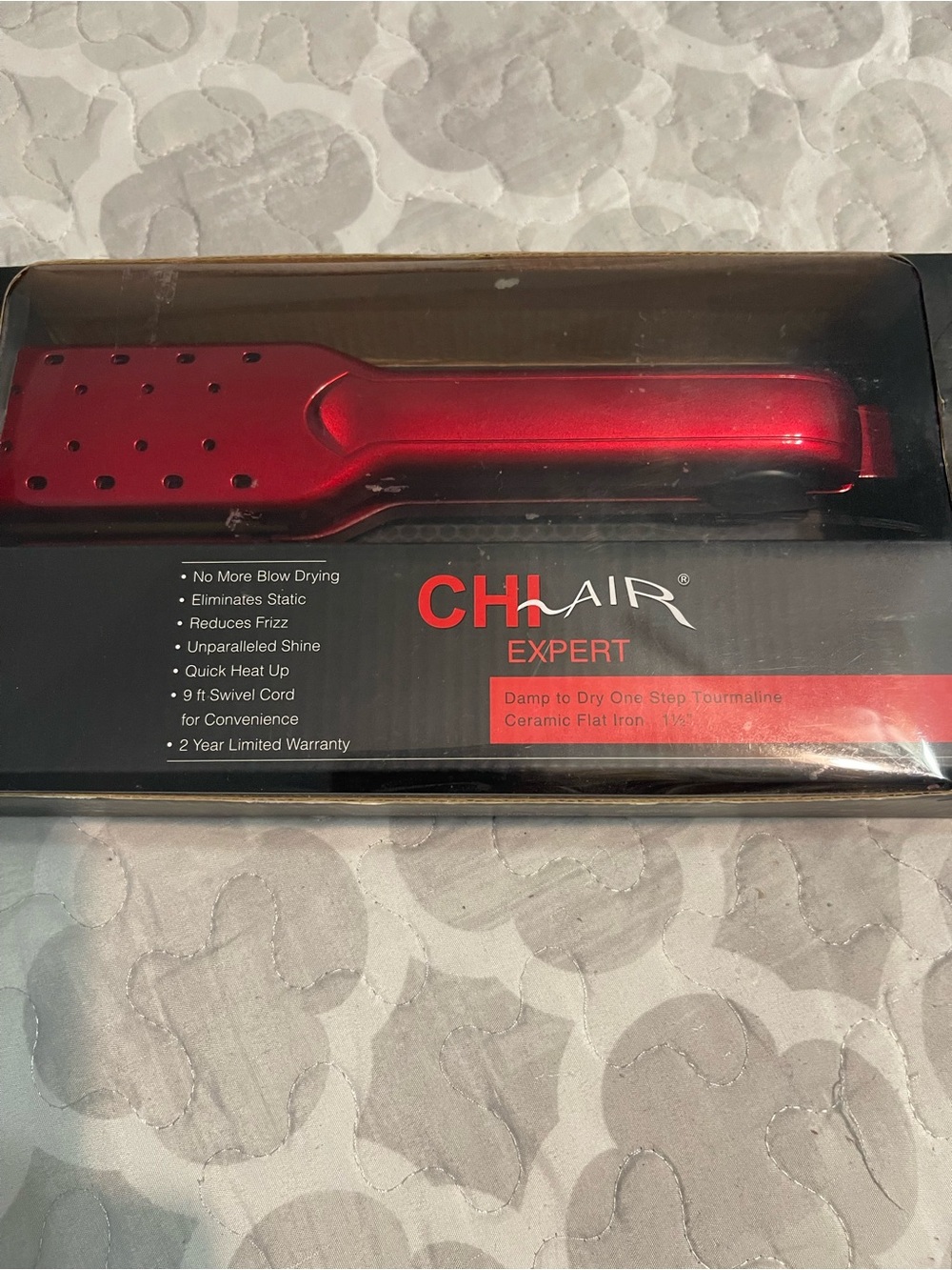 CHI Expert Tourmaline Ceramic Flat Iron Hair Tool in Red